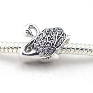 Pandora majestic swan rhinestone charm
